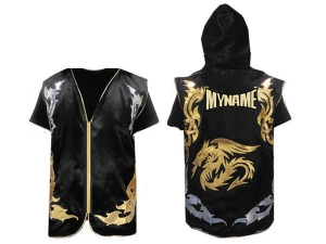 Custom Muay Thai Hoodies : Black Dragon